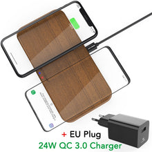 Load image into Gallery viewer, KEYSION Dual Wireless Charger 5 Coils Qi Fast Charging Pad Compatible for iPhone X XS Max Samsung S10 S9 New AirPods Xiaomi Mi 9