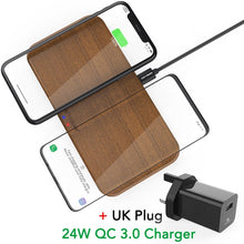 Load image into Gallery viewer, KEYSION Dual Wireless Charger 5 Coils Qi Fast Charging Pad Compatible for iPhone X XS Max Samsung S10 S9 New AirPods Xiaomi Mi 9