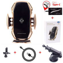 Load image into Gallery viewer, Two-Point Smart Induction Wireless Charger Car Mount 10W Fast Charge Holder for Samusng S10/10+/9/8 Note9 Iphone XS XR XS MAX Qi
